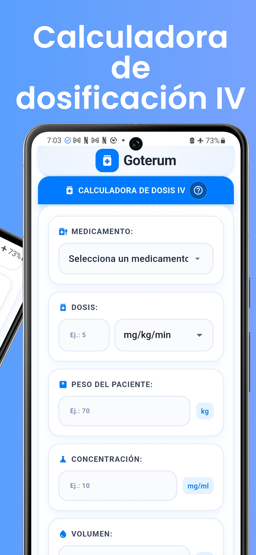 Goterum - calculadora de dosificación IV