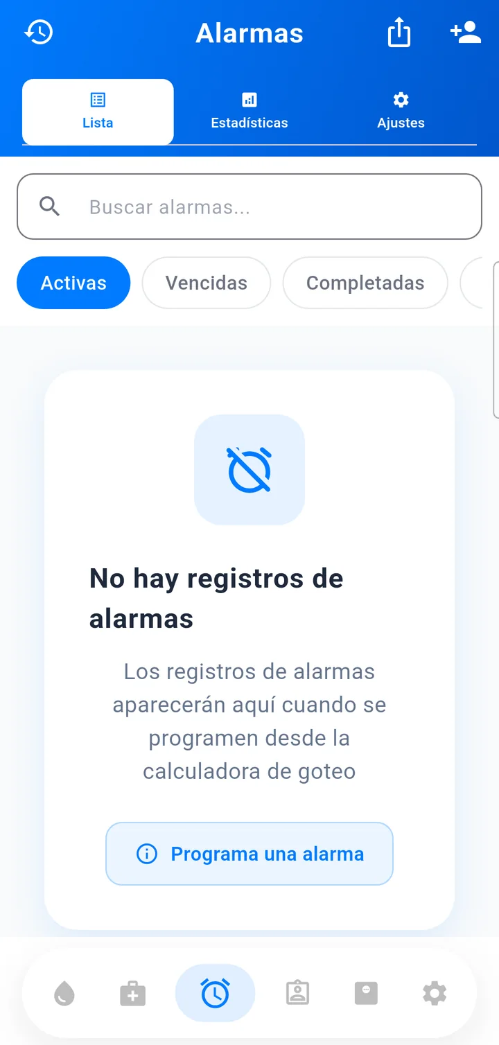 Alarmas de infusión en Goterum