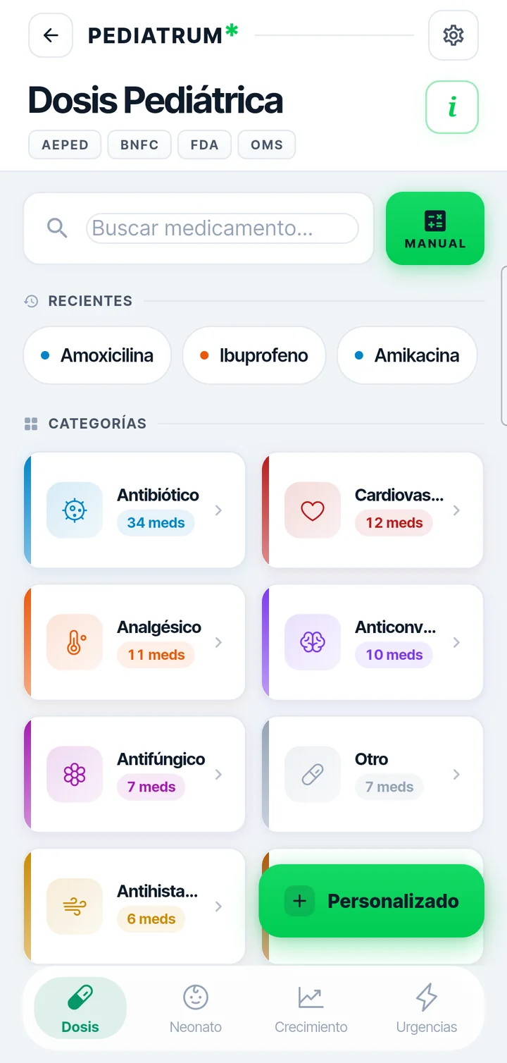 Pediatrum: buscador de medicamentos pediátricos por categoría